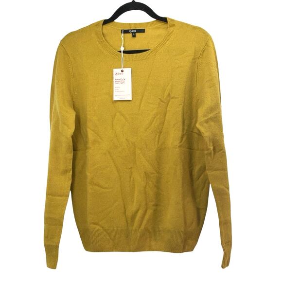 Quince Sweaters - NWT Quince Sweater Womens Large Yellow Mongolian Cashmere Spicy Mustard